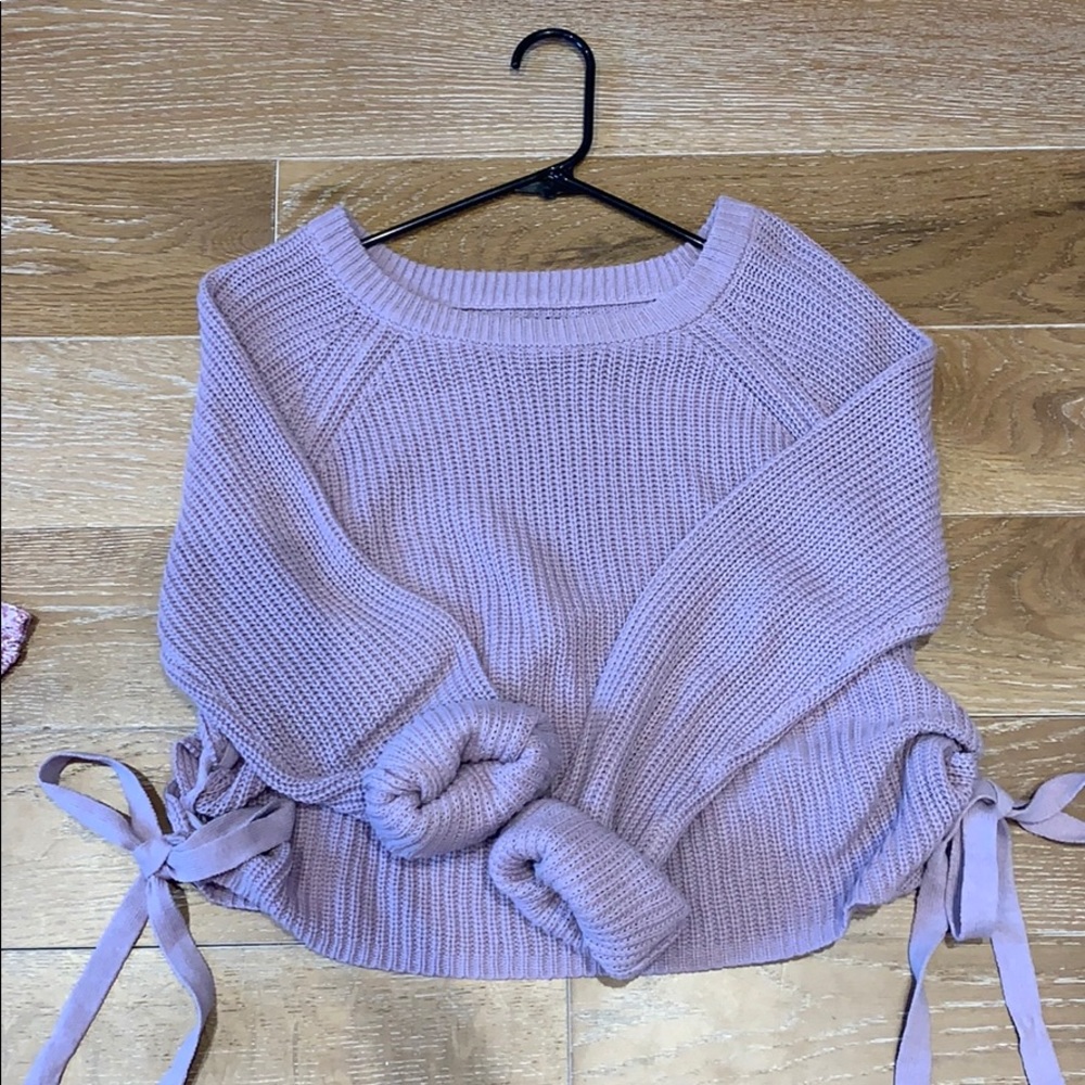 Lavender colored knit sweater